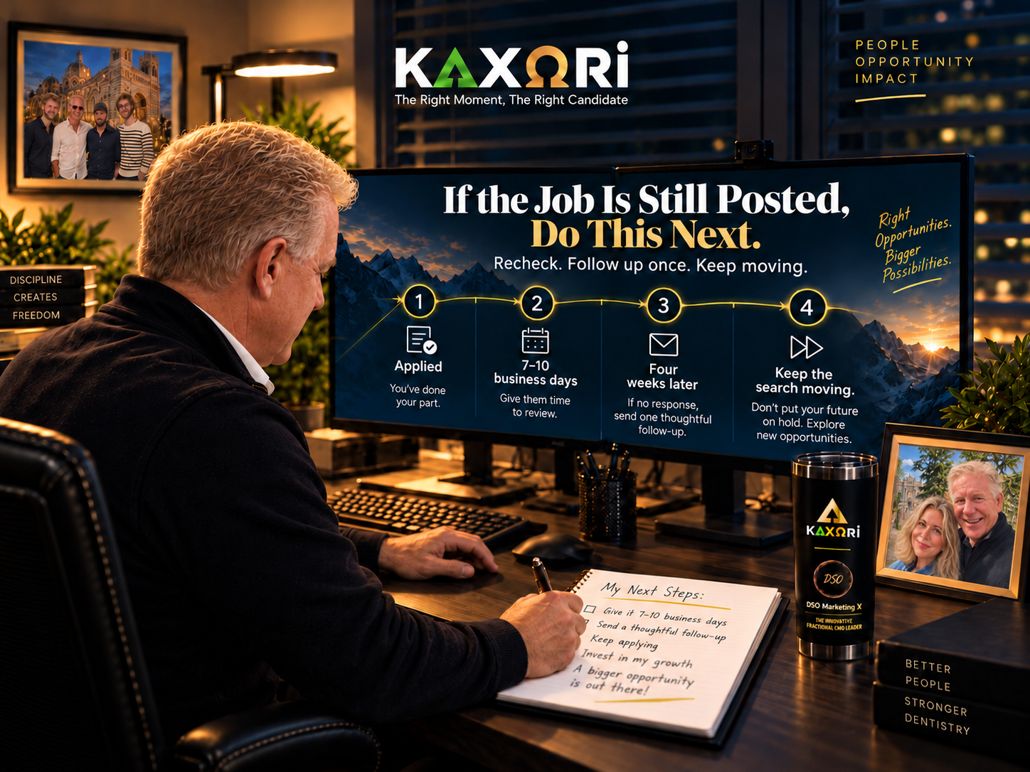 If the Job Is Still Posted, Do This Next graphic outlining a practical next-step sequence for waiting, following up once, and continuing the search.