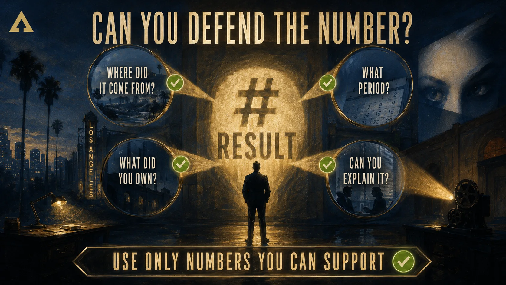 A résumé number is tested against its source, period, ownership, and explanation.